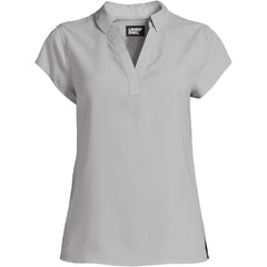 Women's Plus Size Short Sleeve Split Neck Crepe Blouse