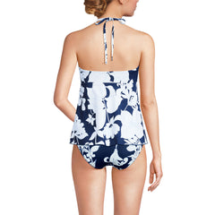 Women's Flutter High Neck Halter Tankini Top