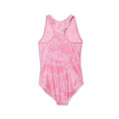 Girls Plus Chlorine Resistant Sporty Hi-Neck Racer Back One Piece Swimsuit