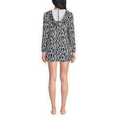 Women's Petite SunShade UPF 50 Hooded Mini Swim Swim Cover-Up Dress
