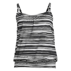 Women's D-Cup Chlorine Resistant Blouson Tankini Swimsuit Top