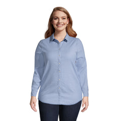 Women's Plus Size Reversible Boyfriend Fit Long Sleeve Tunic Top