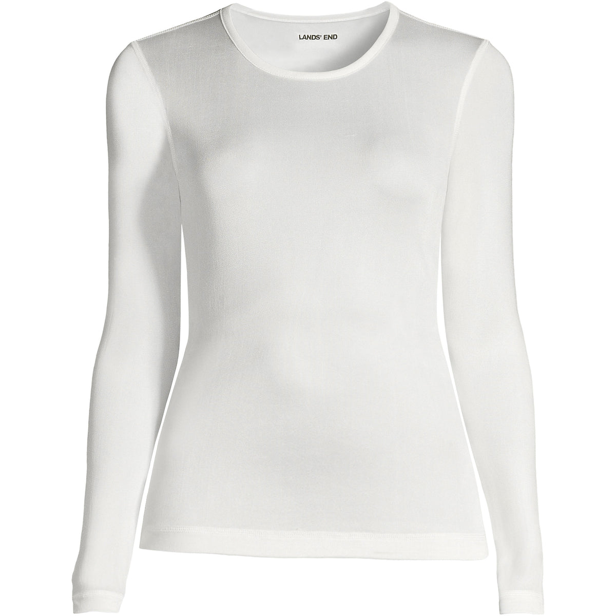 Women's Plus Size Silk Interlock Long Sleeve Crewneck Long Underwear Top