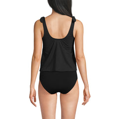 Women's DD-Cup Tie Shoulder Flutter Tankini Top