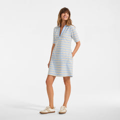 Women's Petite Starfish Elbow Sleeve Polo Dress
