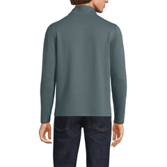 Men's Long Sleeve Herringbone Textured Quarter Zip