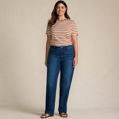 Women's Plus Size Soft Denim Mid Rise Relaxed Straight Leg Jeans