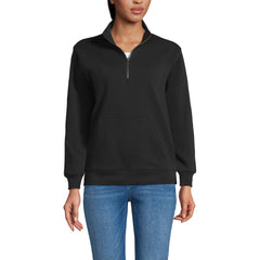 Unisex Big Long Sleeve Quarter Zip Mock Neck Sweatshirt