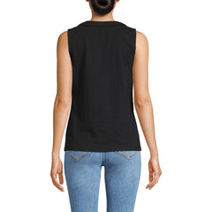 Women's Slub Decorative Trim Tank Top