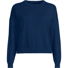 Women's Plus Size Cotton Wedge Crew Neck Sweater