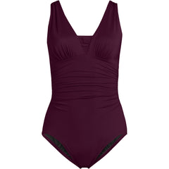 Women's Mastectomy SlenderSuit Grecian Tummy Control One Piece Swimsuit