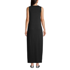 Women's Long Cotton Jersey Sleeveless Swim Cover-up Maxi Dress