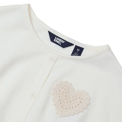 Girls Slouchy Button Front Terry Knit Top