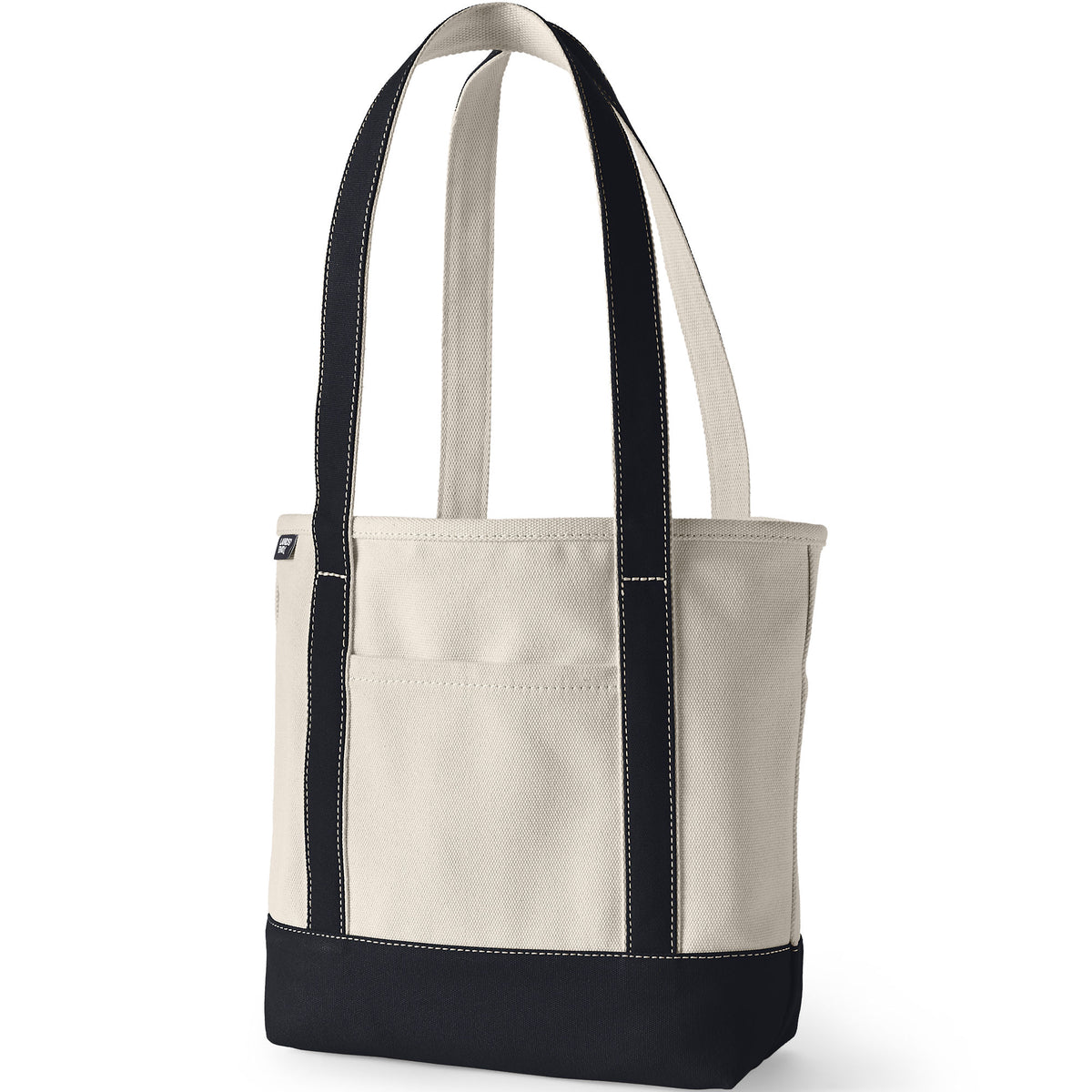 Medium 5 Pocket Open Top Long Handle Canvas Tote Bag