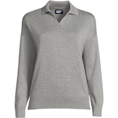 Women's Cotton Modal Long Sleeve Polo Collar Sweater