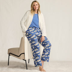 Women's Pajama Gift Set - Knit Long Sleeve Top and Flannel Pants