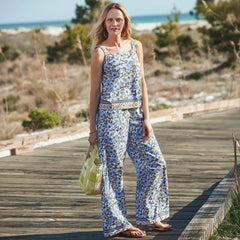 Women's Poplin High Rise Extra Wide Leg Pants