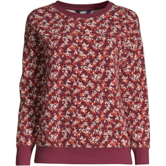Women's Plus Size Long Sleeve Waffle Crewneck Top
