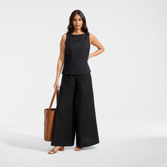 Women's Linen Sleeveless Peplum Top