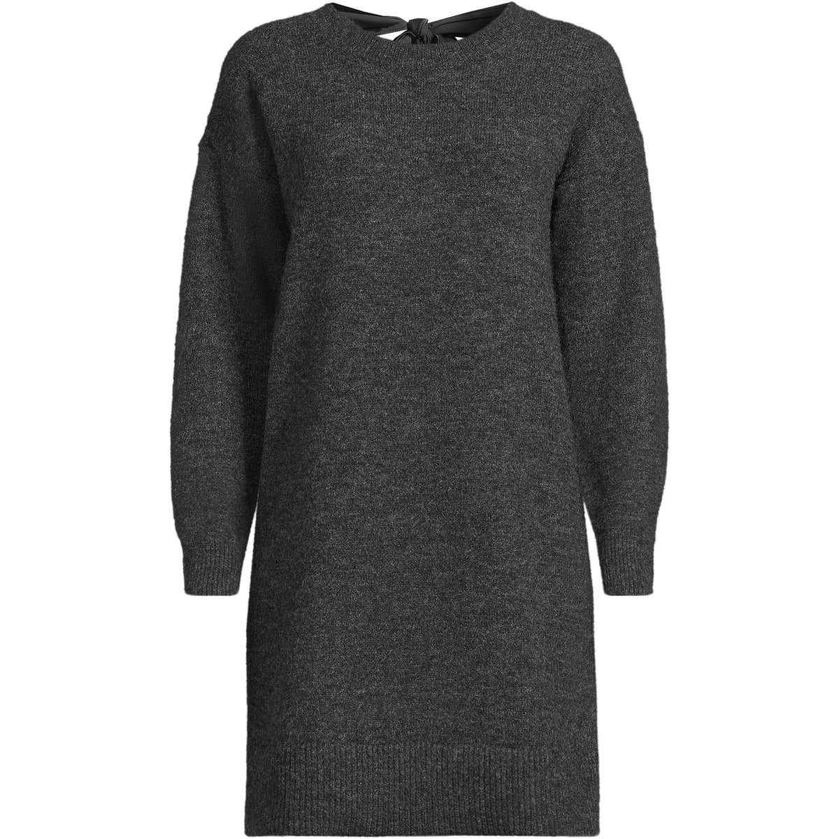 Women's Plus Size Fuzzy Bow Back Mini Sweater Dress