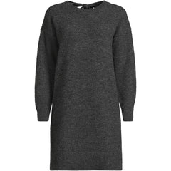 Women's Plus Size Fuzzy Bow Back Mini Sweater Dress