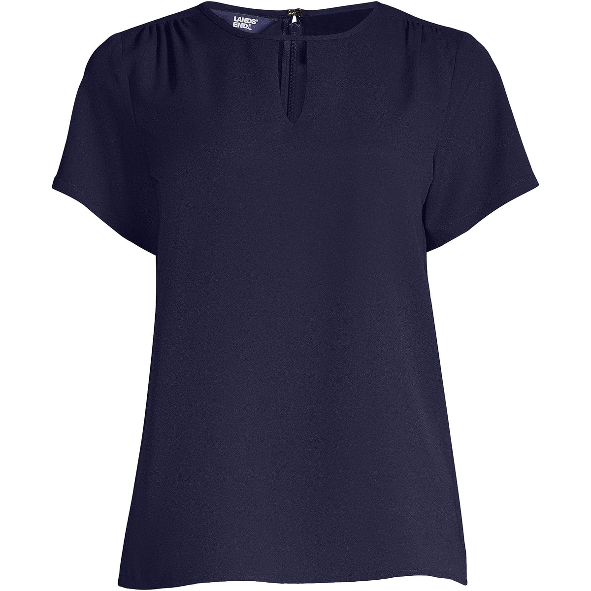 School Uniform Women's Petite Keyhole Crepe Blouse
