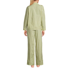 Women's Petite Cotton Poplin 2 Piece Pajama Set - Long Sleeve Top and Pants