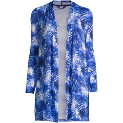 Women's Lightweight Jersey Knit Long Cardigan Print