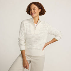 Women's Drifter Floatback Jacquard Quarter Zip Sweater