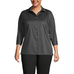 Women's Plus Size 3/4 Sleeve Performance Twill Shirt