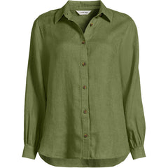 Women's Tall Linen Long Sleeve Feminine Shirt