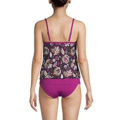 Women's Chlorine Resistant Blouson Tankini Swimsuit Top