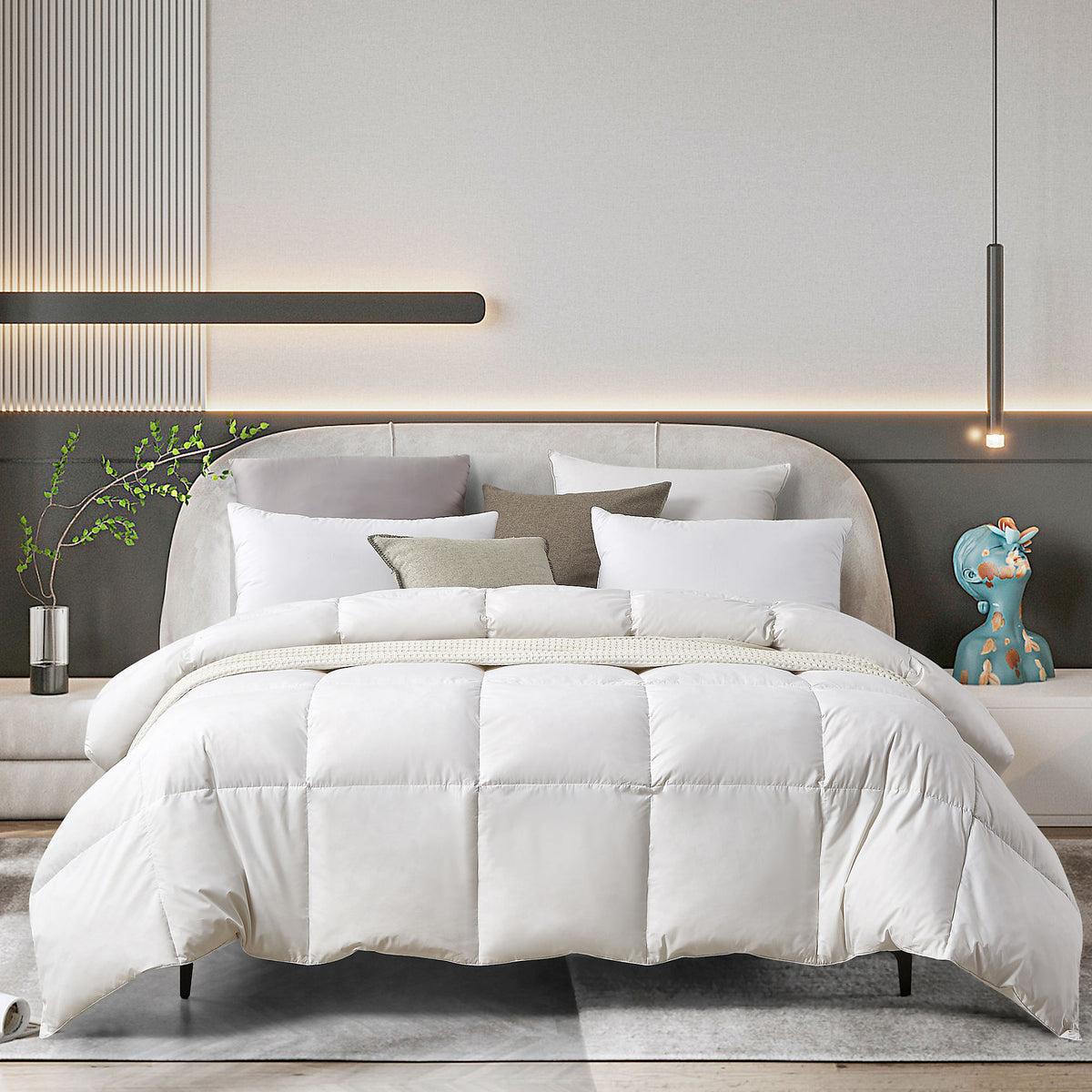 Farm to Home Organic Cotton 233 Thread Count Medium Warmth Feather and Down Comforter