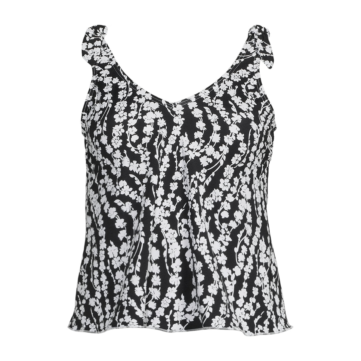 Women's Plus Size DD-Cup Tie Shoulder Flutter Tankini Top