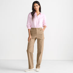 Women's Petite Herringbone Chino High Rise Utility Pants