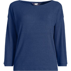 Women's 3/4 Sleeve Cozy Rib Dolman Top