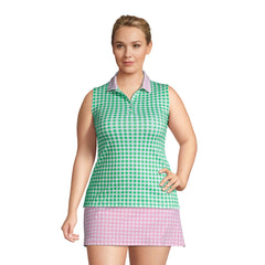 Draper James x Lands' End Women's Plus Size Sleeveless Supima Polo Shirt