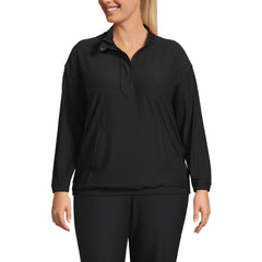 Women's Plus Size Long Sleeve Performance Zip Front Popover