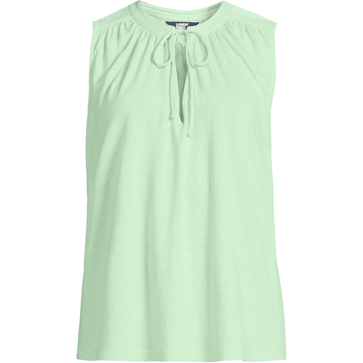 Women's Plus Size Linen Blend Notch Neck Swing Tank Top