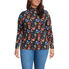 Plus Size Lightweight Jersey Long Sleeve Turtleneck
