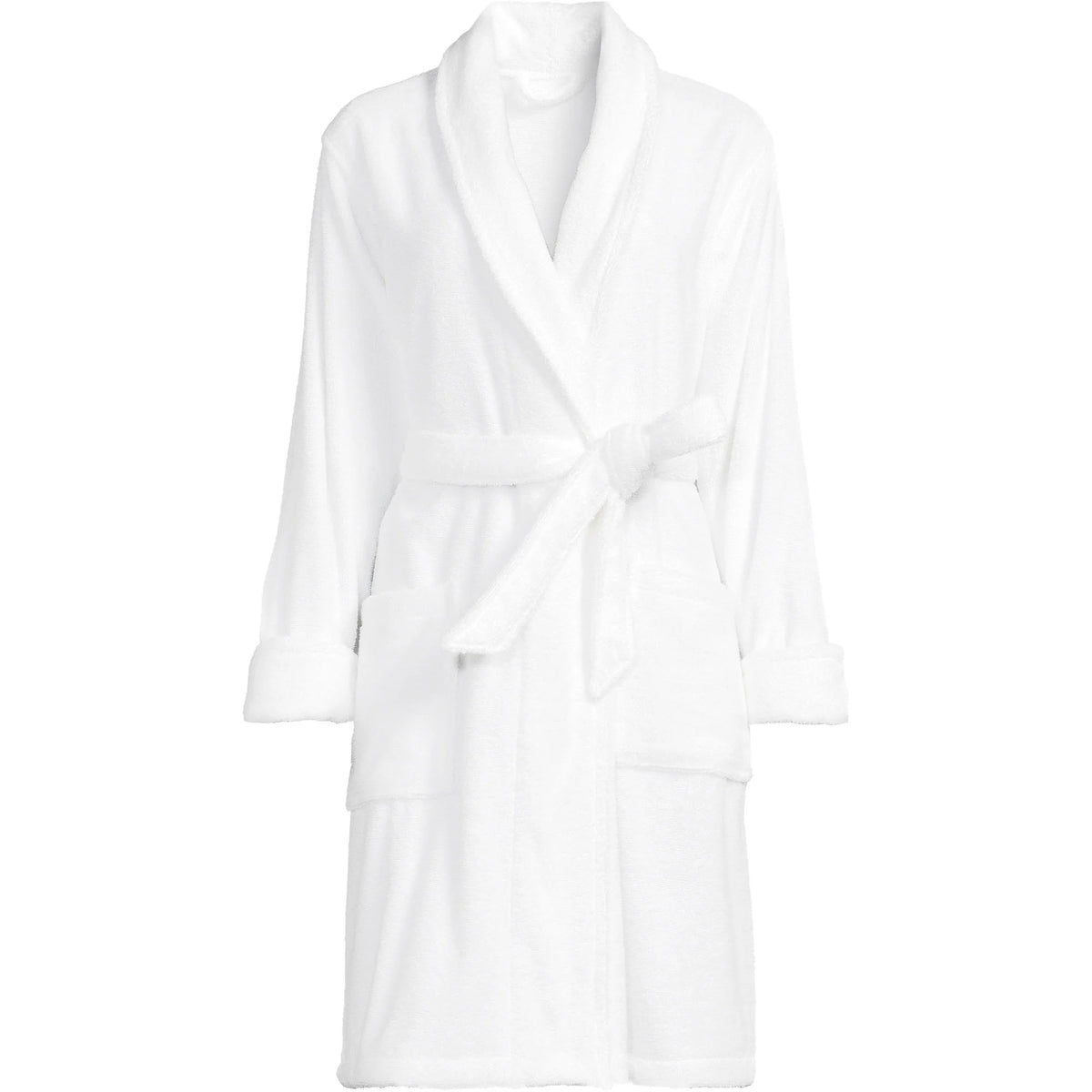Women's Plus Size Soft Terry Long Sleeve Knee Length Robe