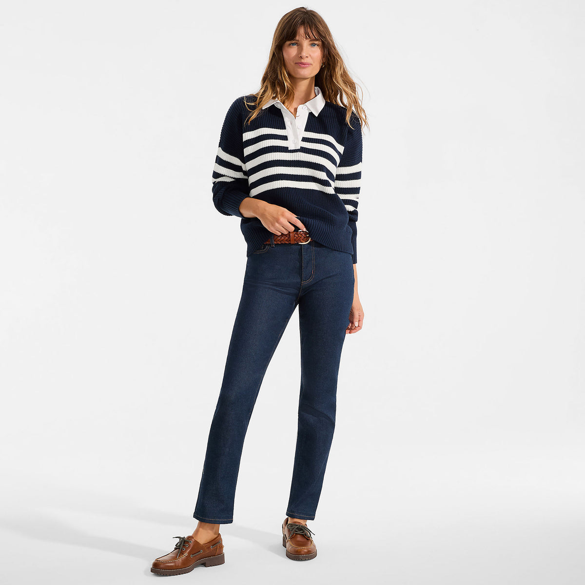 Women's Tall Recover Mid Rise Straight Leg Blue Jeans