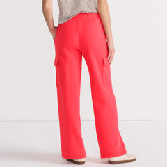 Women's Petite Serious Sweats High Rise Wide Leg Cargo Pant - Set Bottom