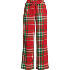 Women's Petite Flannel Wide Leg Sleep Pants