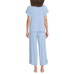 Women's Cooling Pajama Set - Short Sleeve Top and Crop Pants