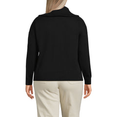 Women's Plus Cotton Modal Long Sleeve Zip Front Cardigan Sweater Jacket