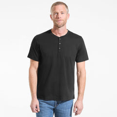 Men's Short Sleeve Cotton Supima Jersey Henley