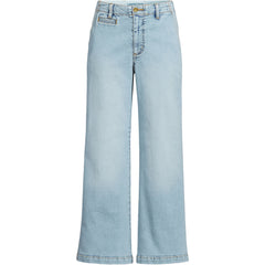 Women's Tall Recover Denim Mid Rise Wide Leg Ankle Jeans