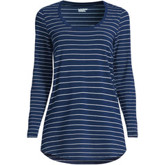 Women's Long Sleeve Power Performance Scoop Neck Curved Hem Tunic Tee