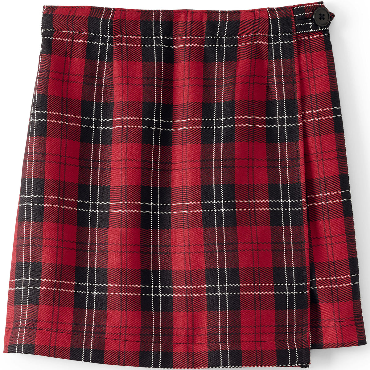 School Uniform Girls Plaid A Line Tab Skort Top of Knee
